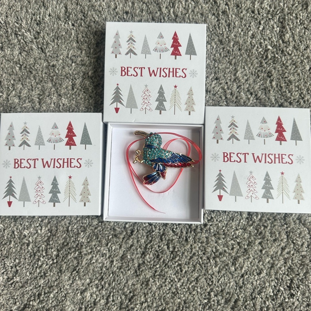 Hummingbird jeweled  ornament 3 quantity